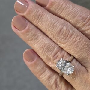 Elegant Silver Oval-Cut Ring